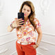 Oranje Bloemen Blouse - BlushFashionstore