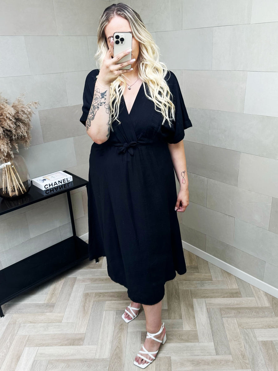 Robe Portefeuille Basique Noir