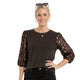 Party Pailletten Mouwen Top Bruin  Feestelijke Top