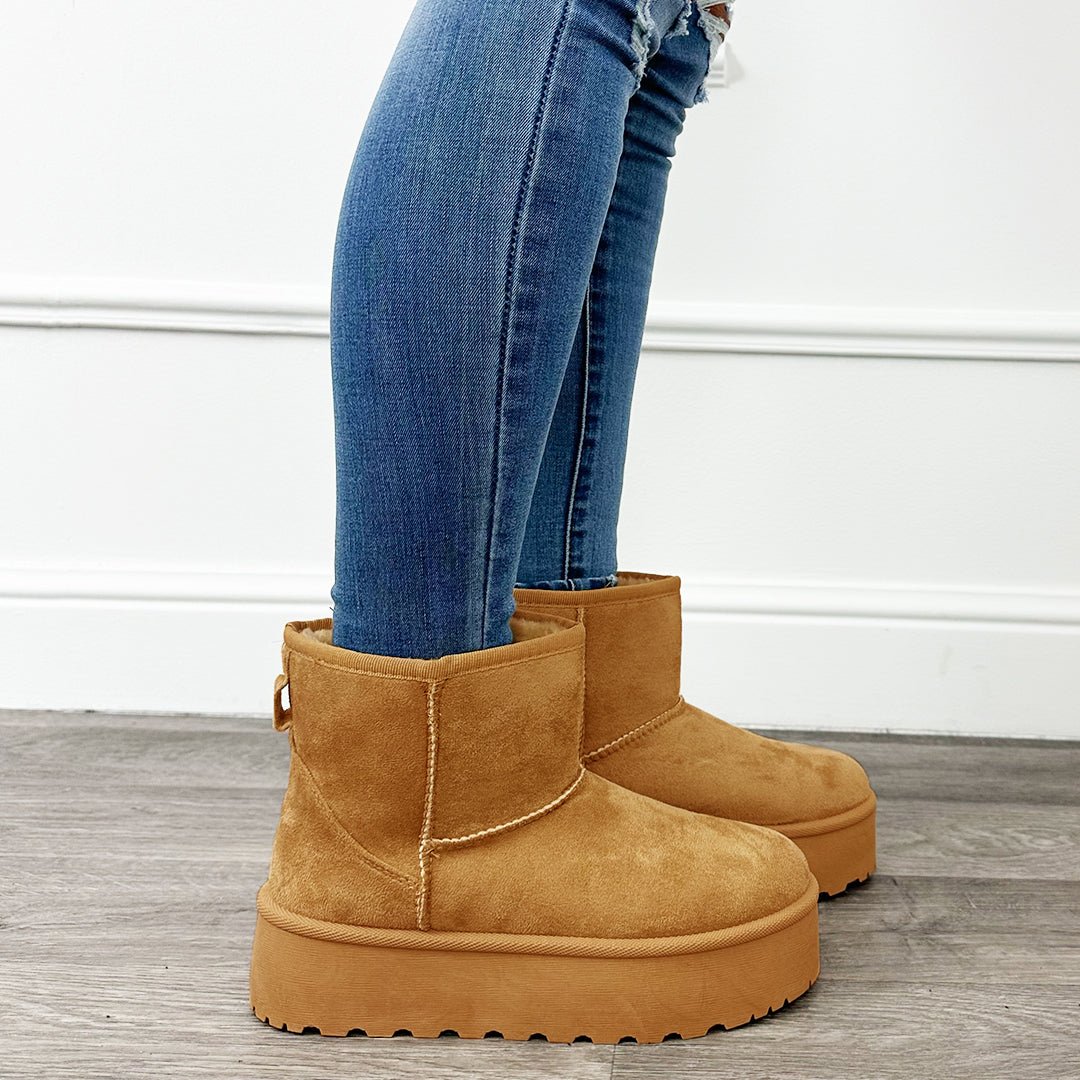 Platform Boots Mini Camel - BlushFashionstore