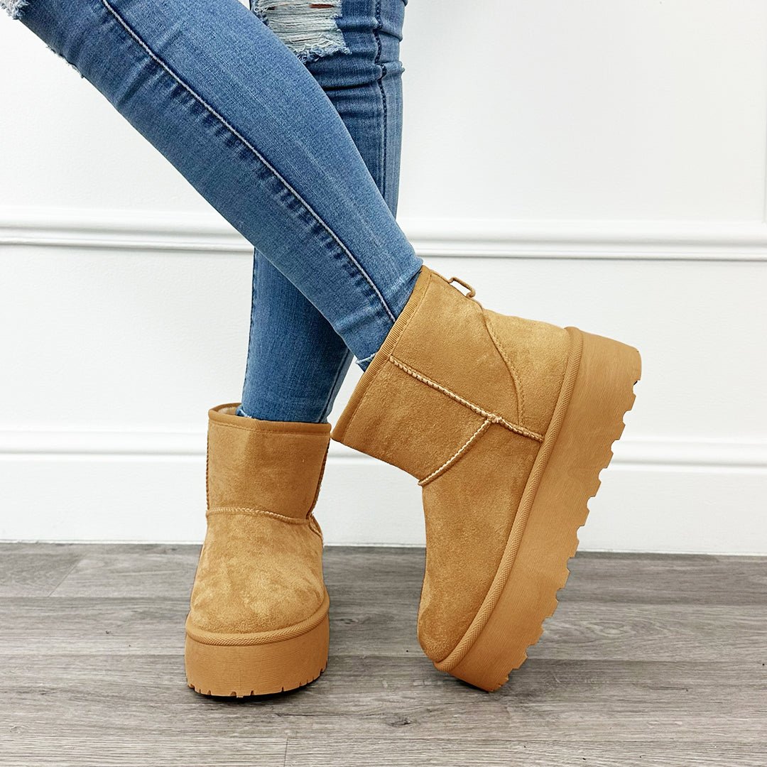 Platform Boots Mini Camel - BlushFashionstore