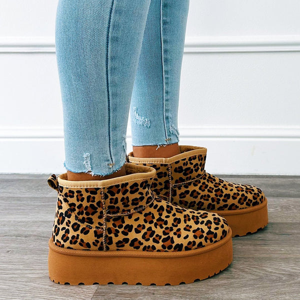 Platform Boots Mini Panter - BlushFashionstore