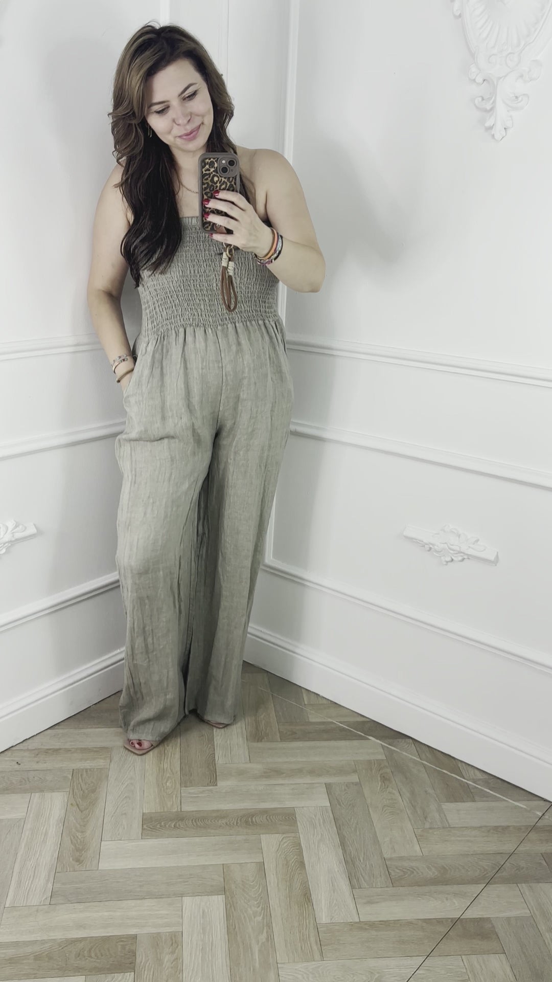 Linnen Jumpsuit Taupe