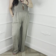 Linnen Jumpsuit Taupe