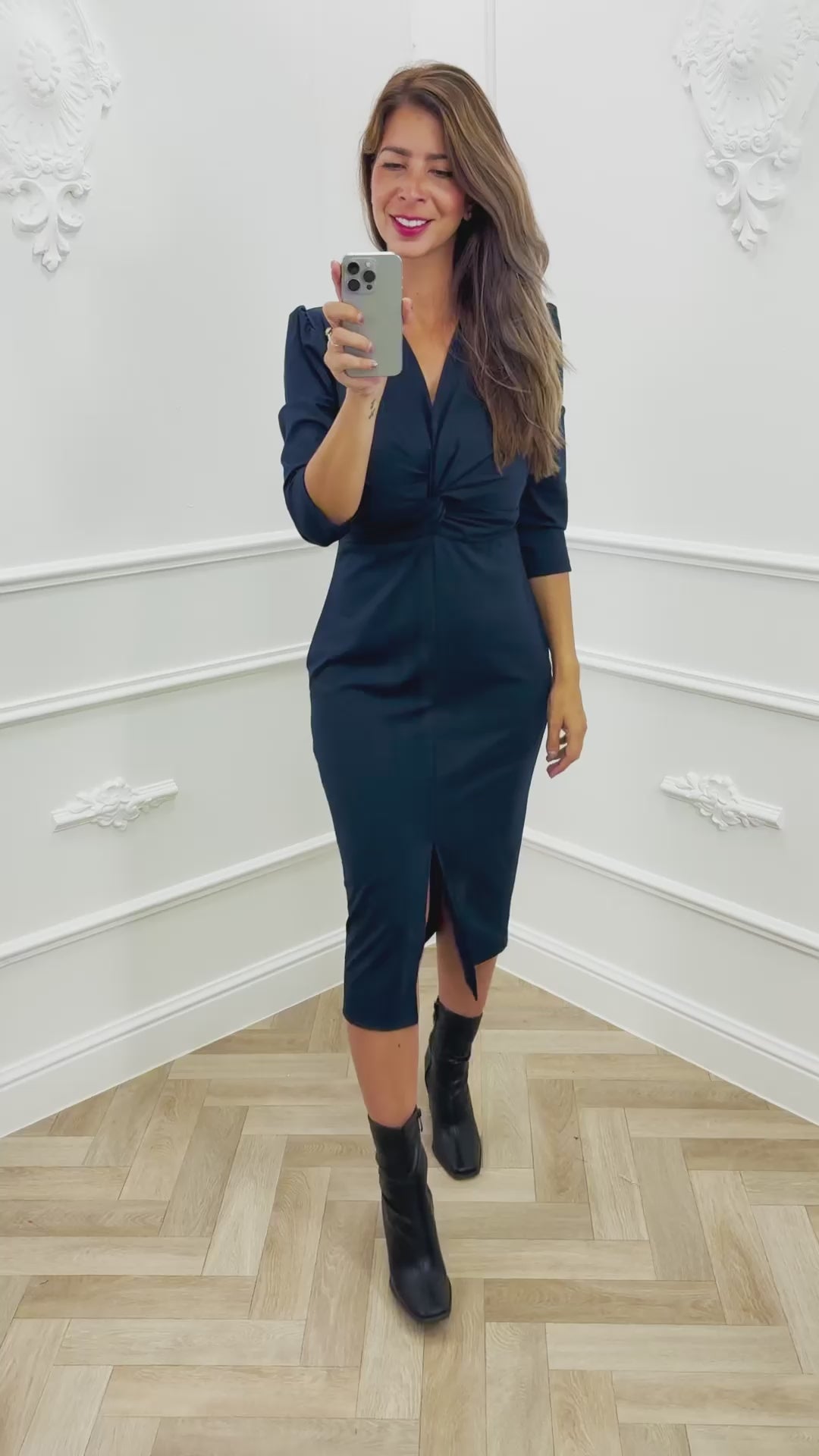 Travel Dress Knot Navy Blue