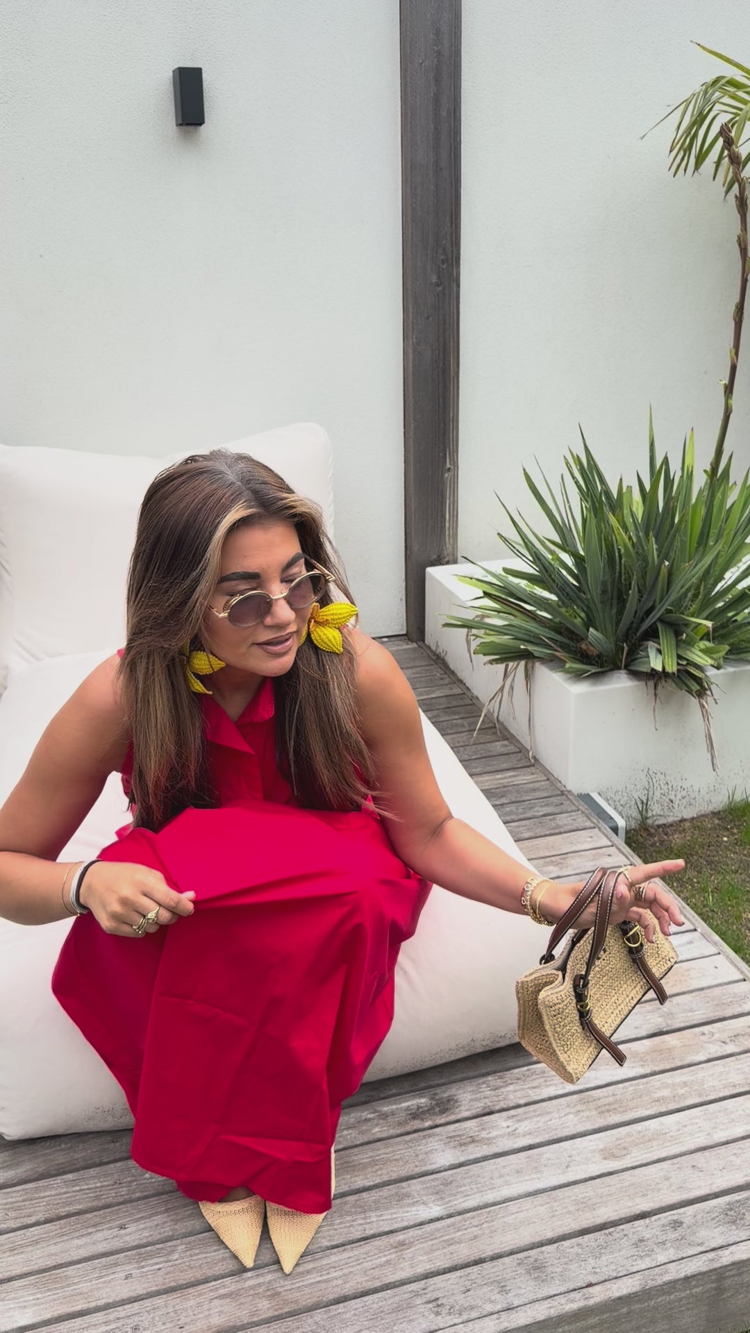 Suus Maxi Blouse Jurk Rood