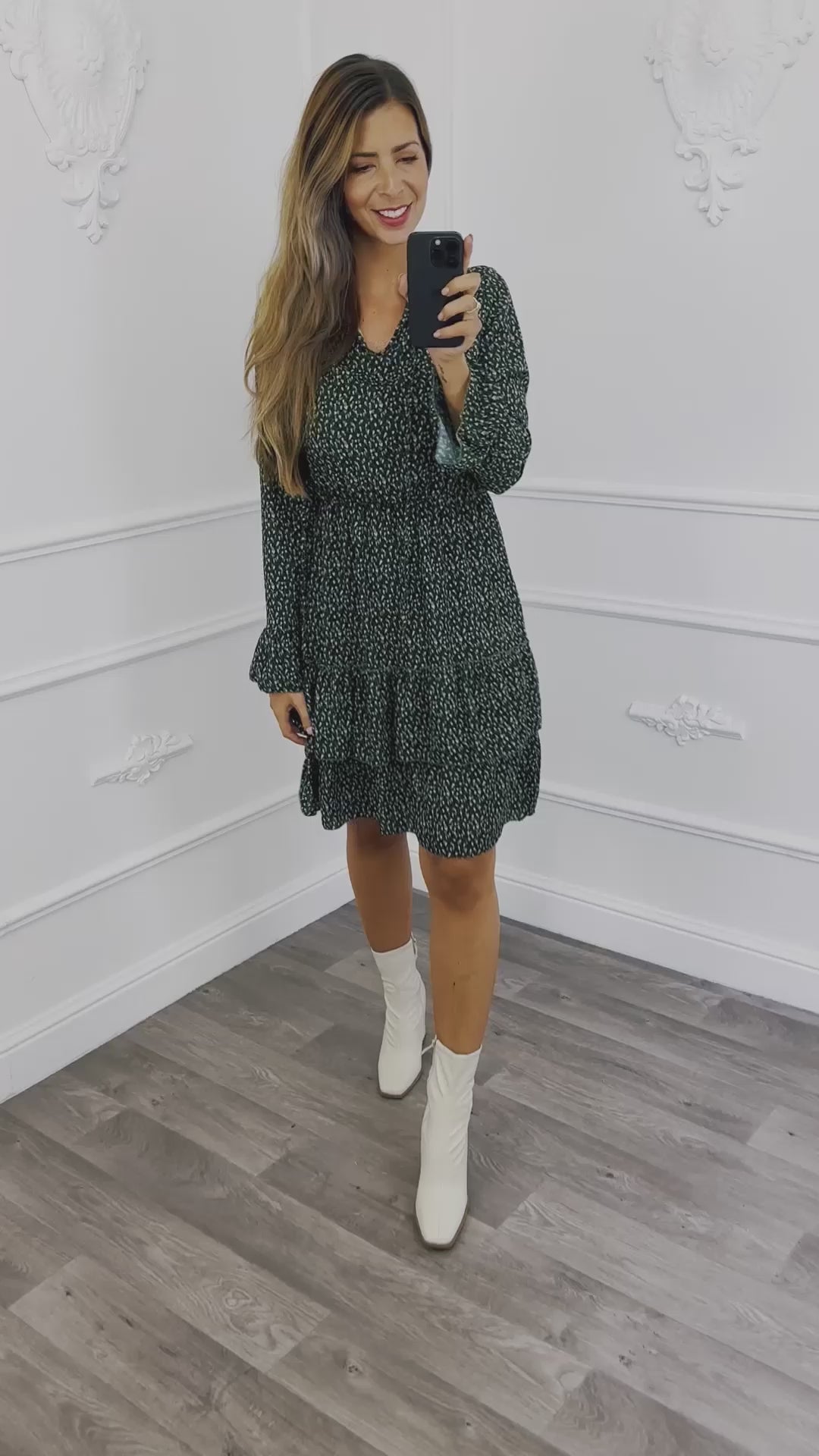 Ruffel Jurk Autumn Smaragd