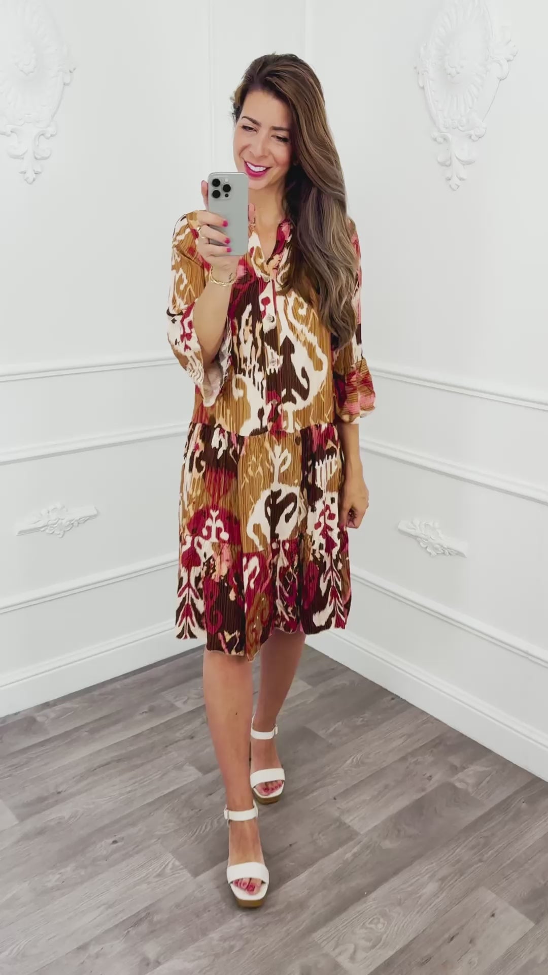 Camouflage Ibiza Dress Bruin