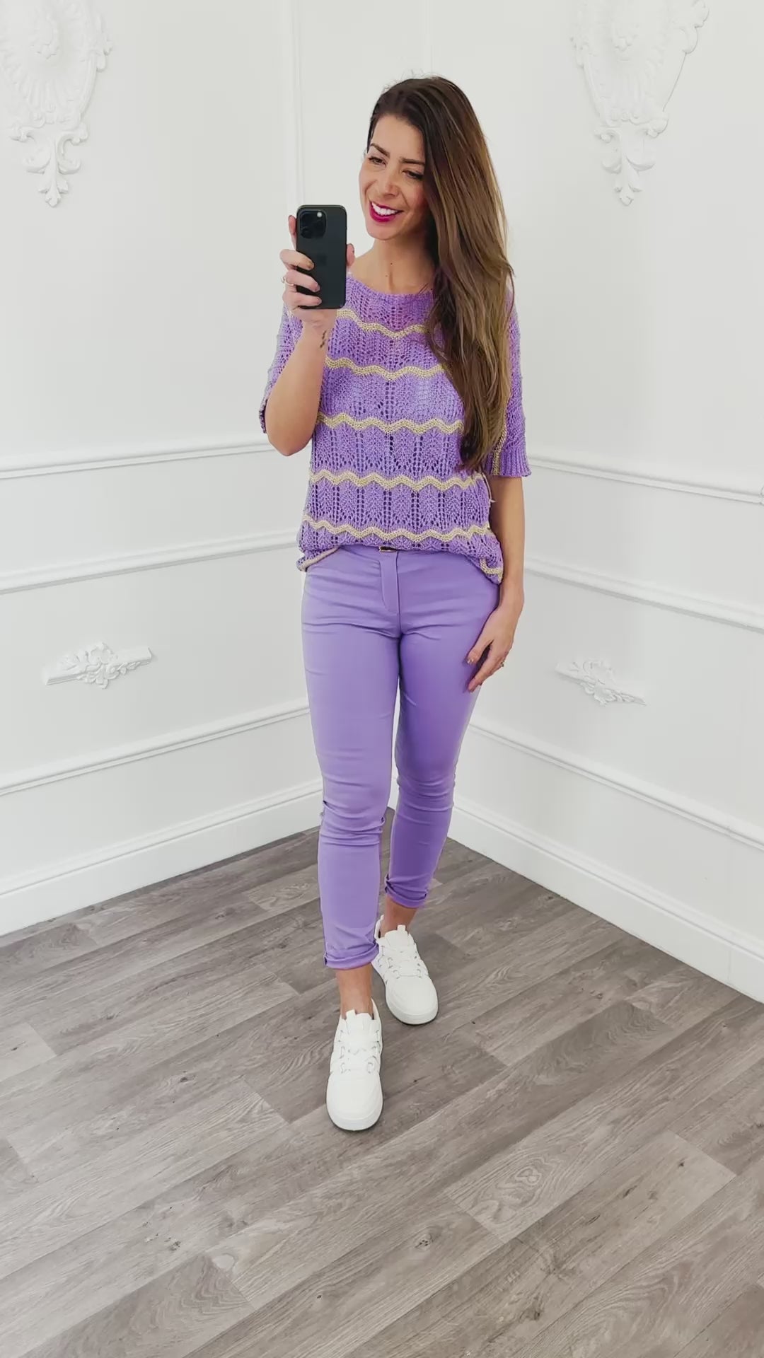 Top Knit Lurex Lila