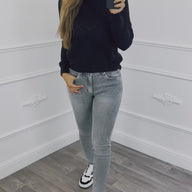 Trui Gebreid V Line Zwart