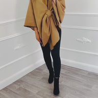 Poncho Strik Camel