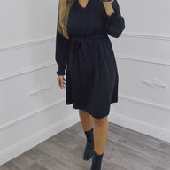 Robe Basique Smockée Noir