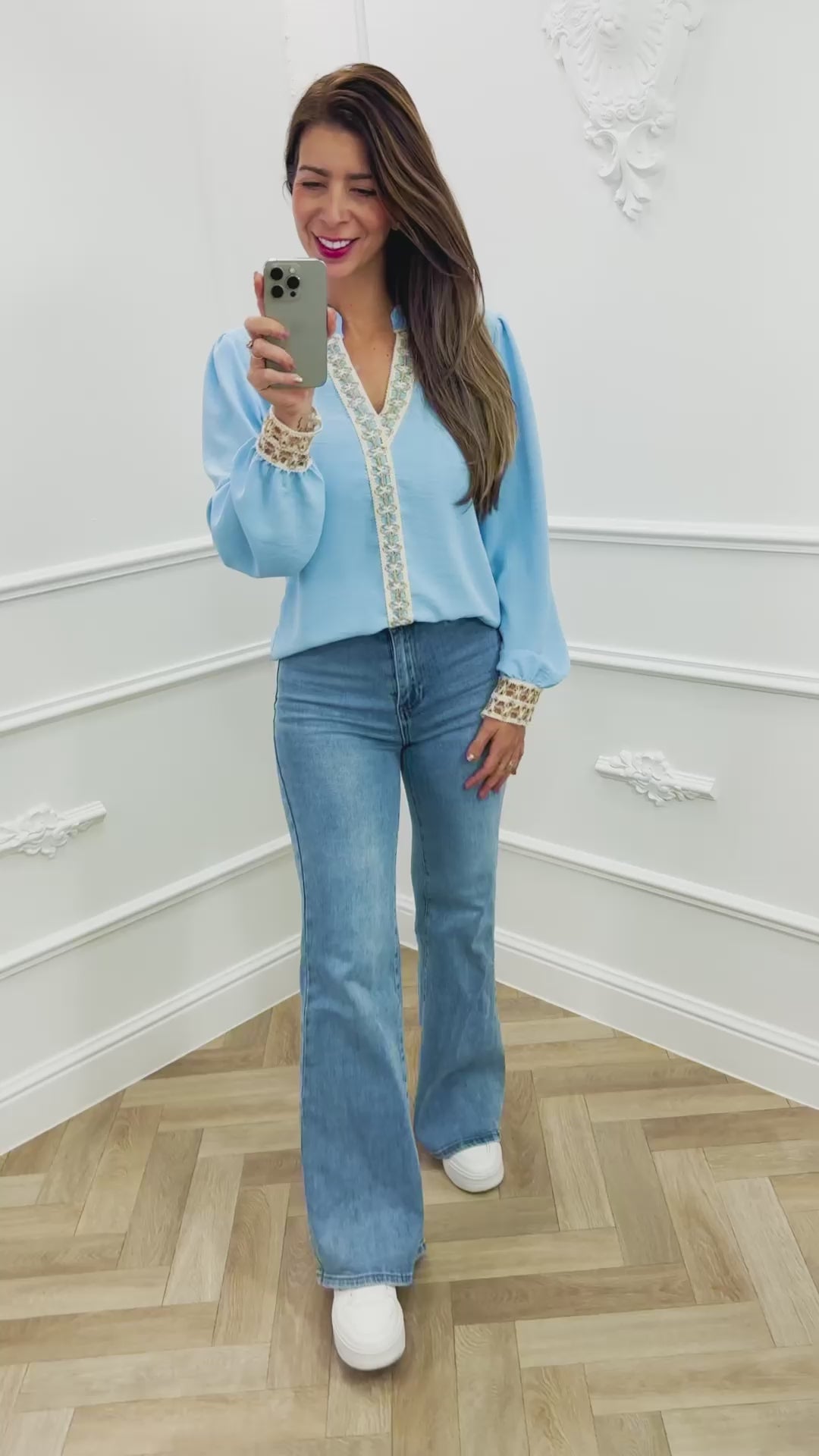 Blouse Embroidery Light Blue