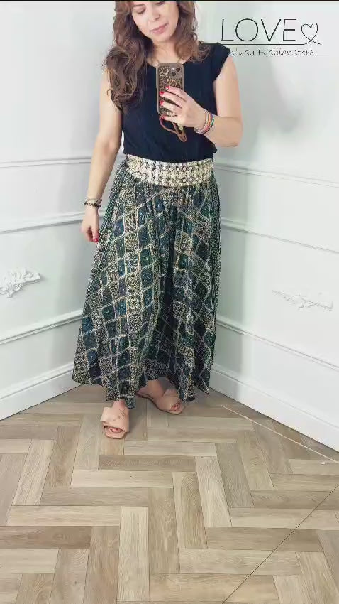 Wijd Broek Goud Print