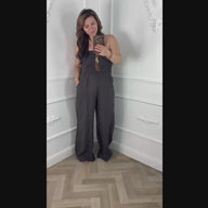 Linnen Jumpsuit Bruin