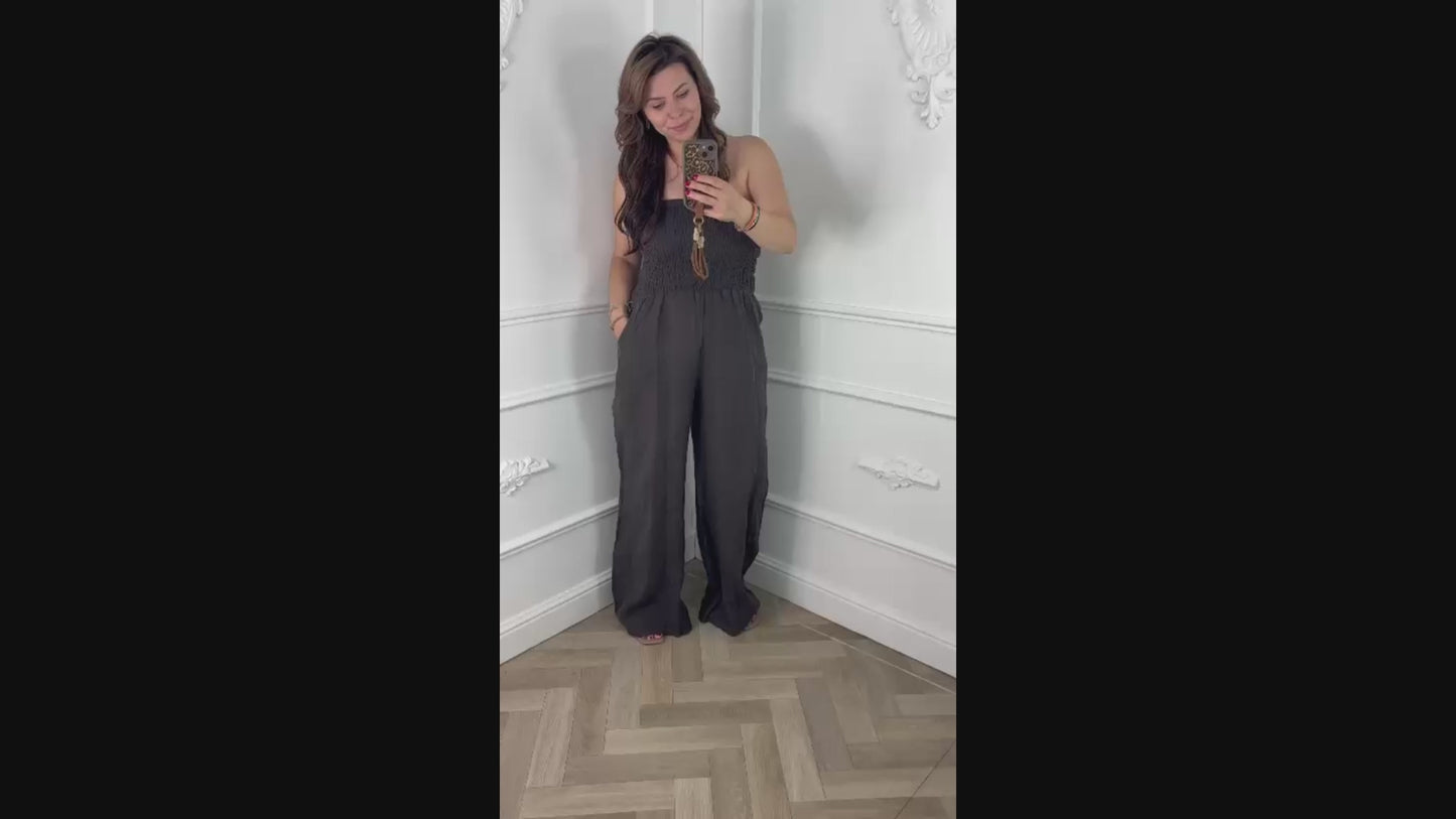 Linnen Jumpsuit Bruin