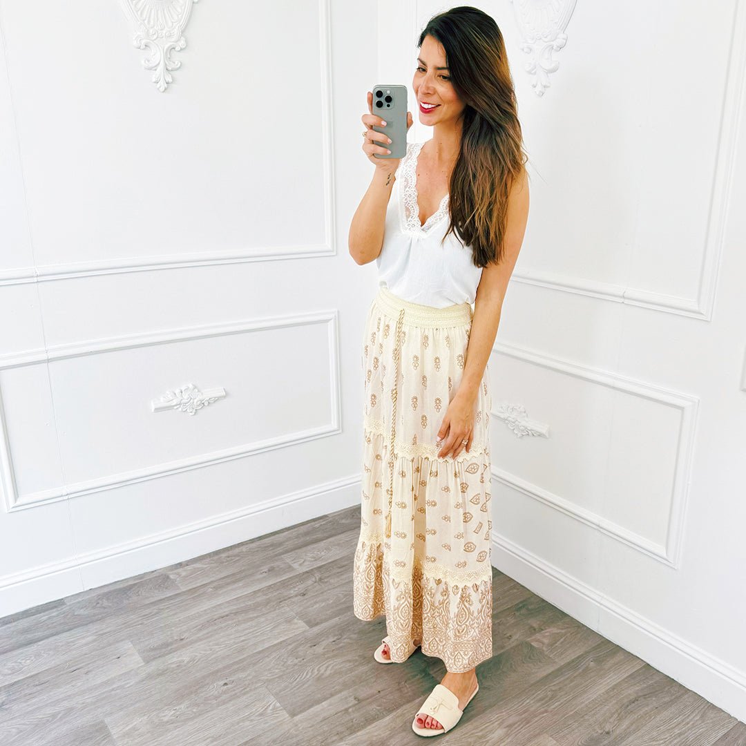 Rok Barok Beige - BlushFashionstore