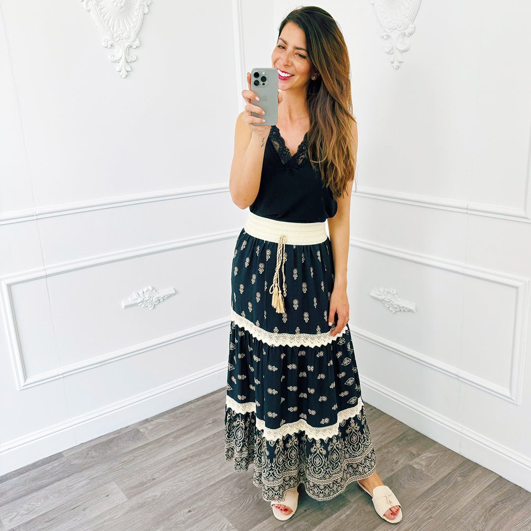 Rok Barok Zwart - BlushFashionstore