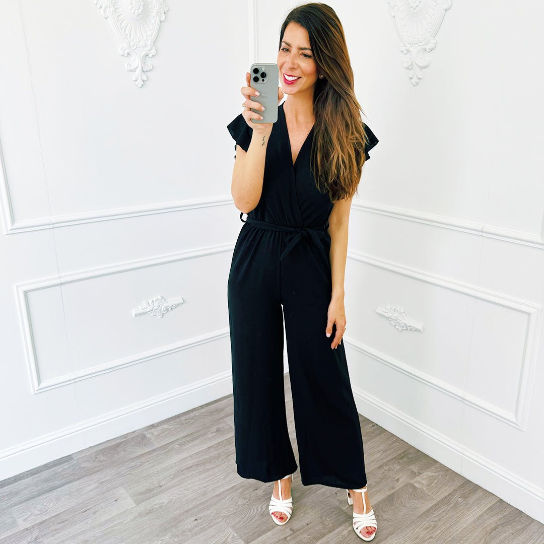 Ruffel Jumpsuit Zwart - BlushFashionstore