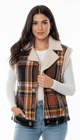Ruit Gilet met Teddyvoering – Mouwloos Dames Vest - BlushFashionstore