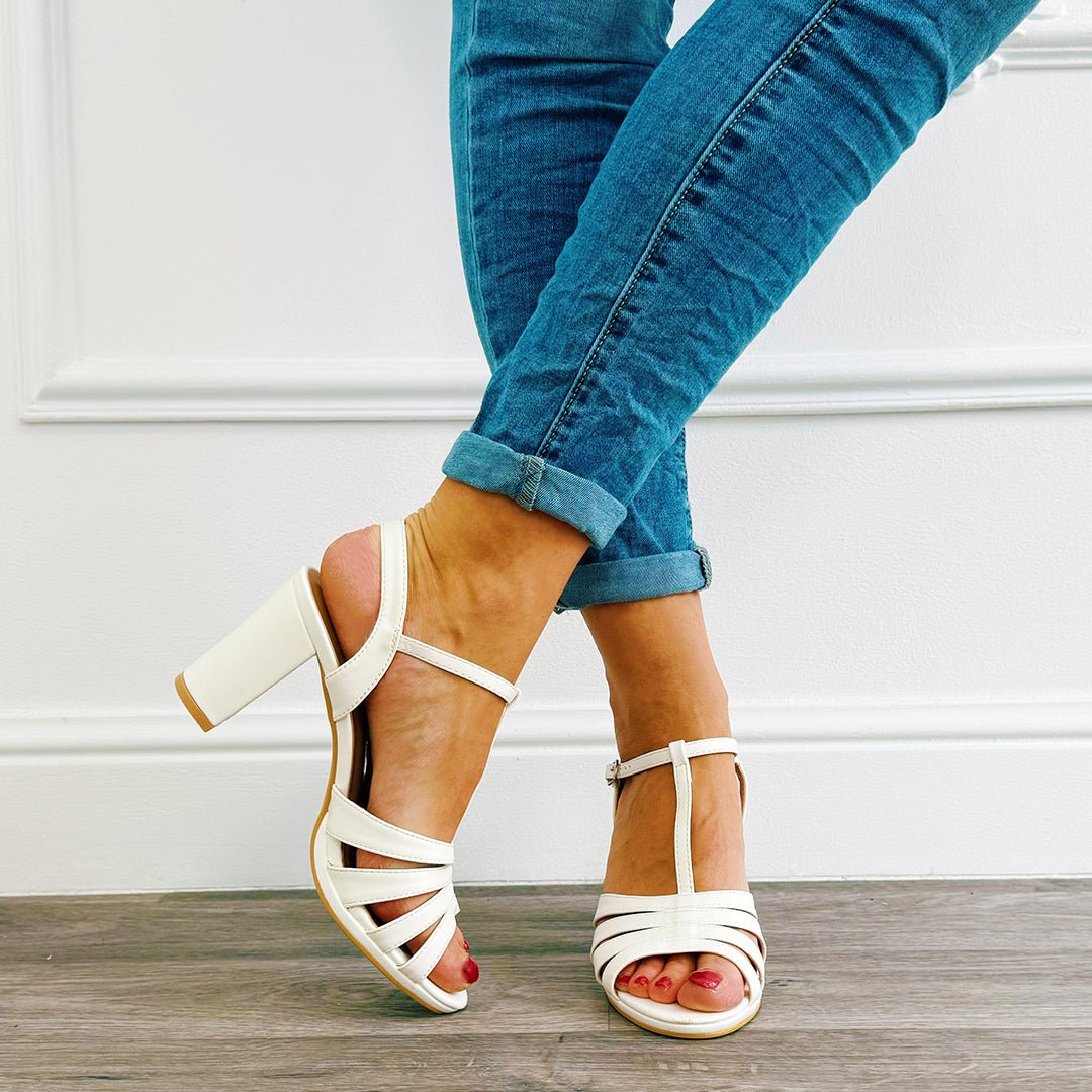 Sandalette Strappy Wit - BlushFashionstore