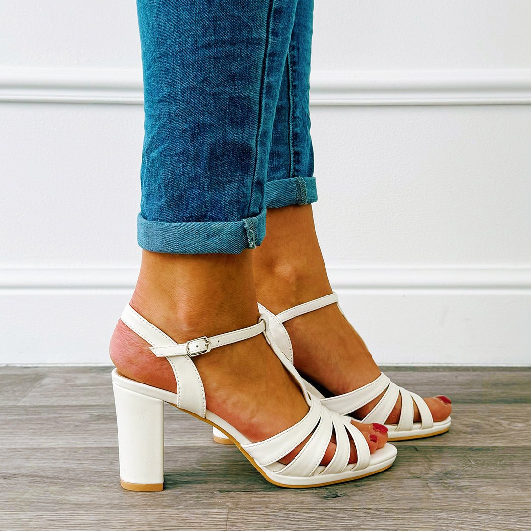 Sandalette Strappy Wit - BlushFashionstore