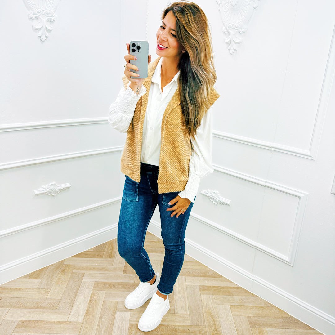 Soft Gilet Camel - BlushFashionstore