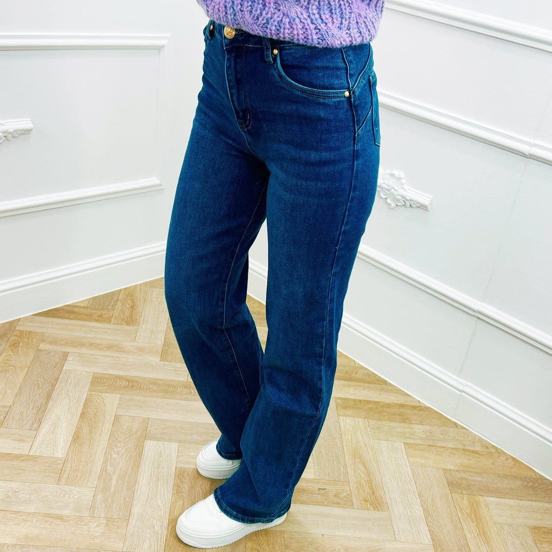 Straight Leg Jeans Donkerblauw - BlushFashionstore