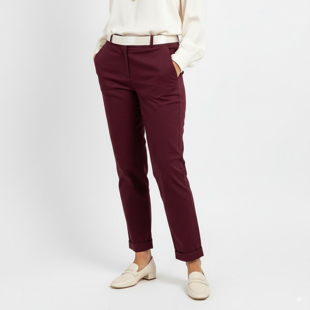 Stretch Chino Bordeaux – Comfort en stijl in één - BlushFashionstore