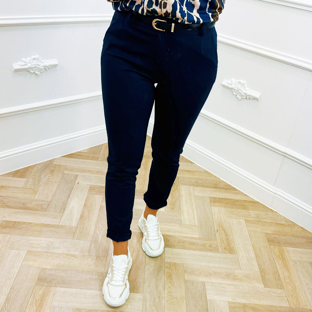 Stretch Chino Marine Blauw - BlushFashionstore
