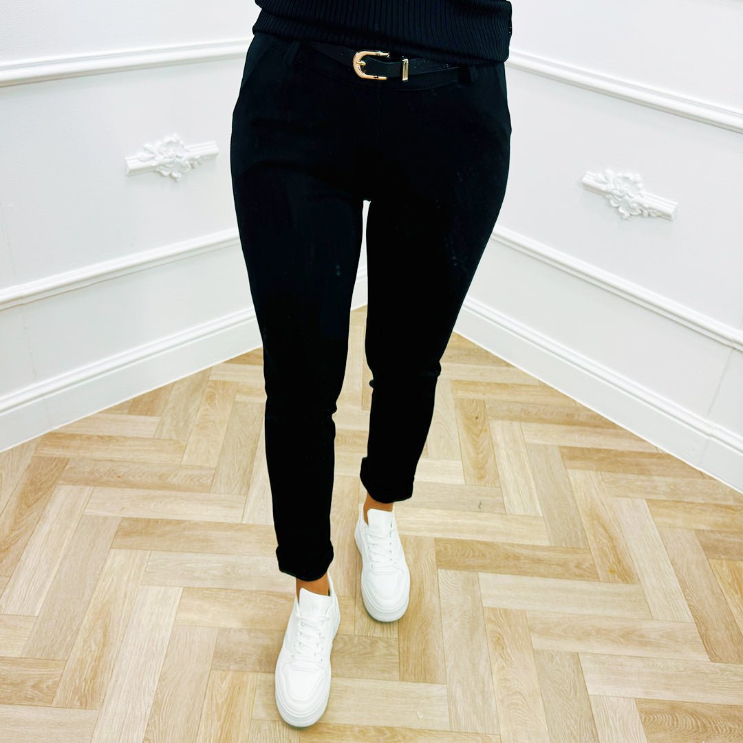 Stretch Chino Zwart - BlushFashionstore