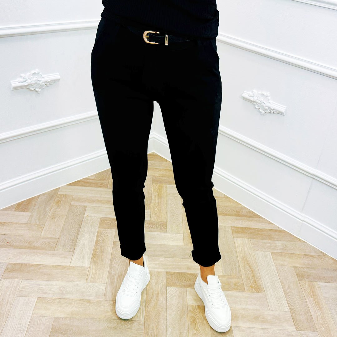 Stretch Chino Zwart - BlushFashionstore