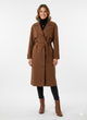 Bruine Lange Dames Trenchcoat Klassieke Mantel met Ceintuur