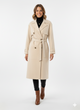 Beige Lange Dames Trenchcoat Klassieke Mantel met Ceintuur