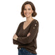 Sweater Buttons Bruin - Gebreide Trui met Knoopdetails voor Dames