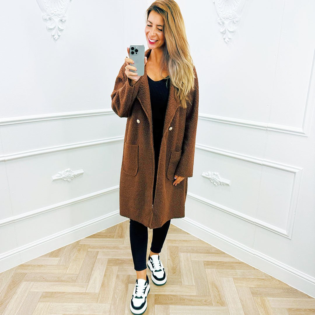 Teddy Trenchcoat Bruin - BlushFashionstore
