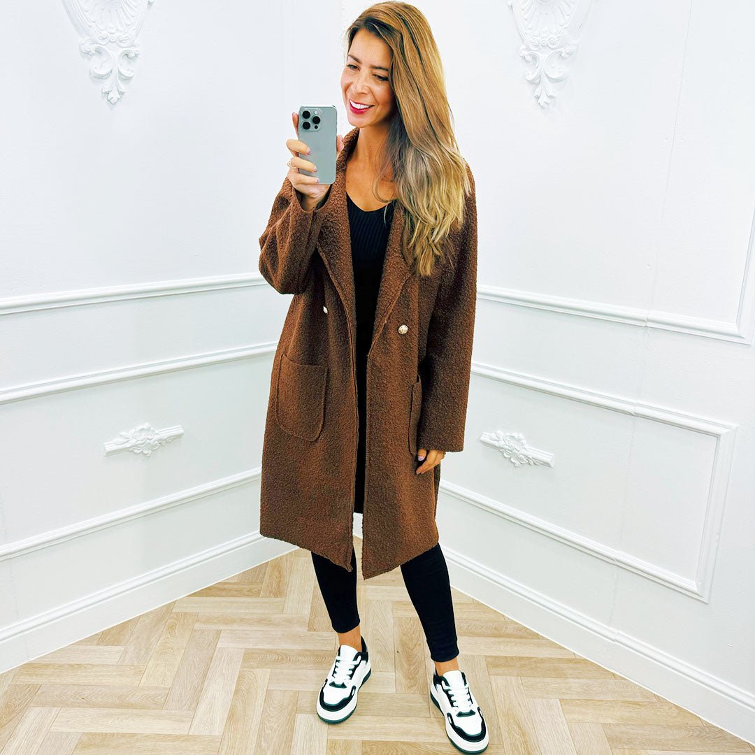 Teddy Trenchcoat Bruin - BlushFashionstore