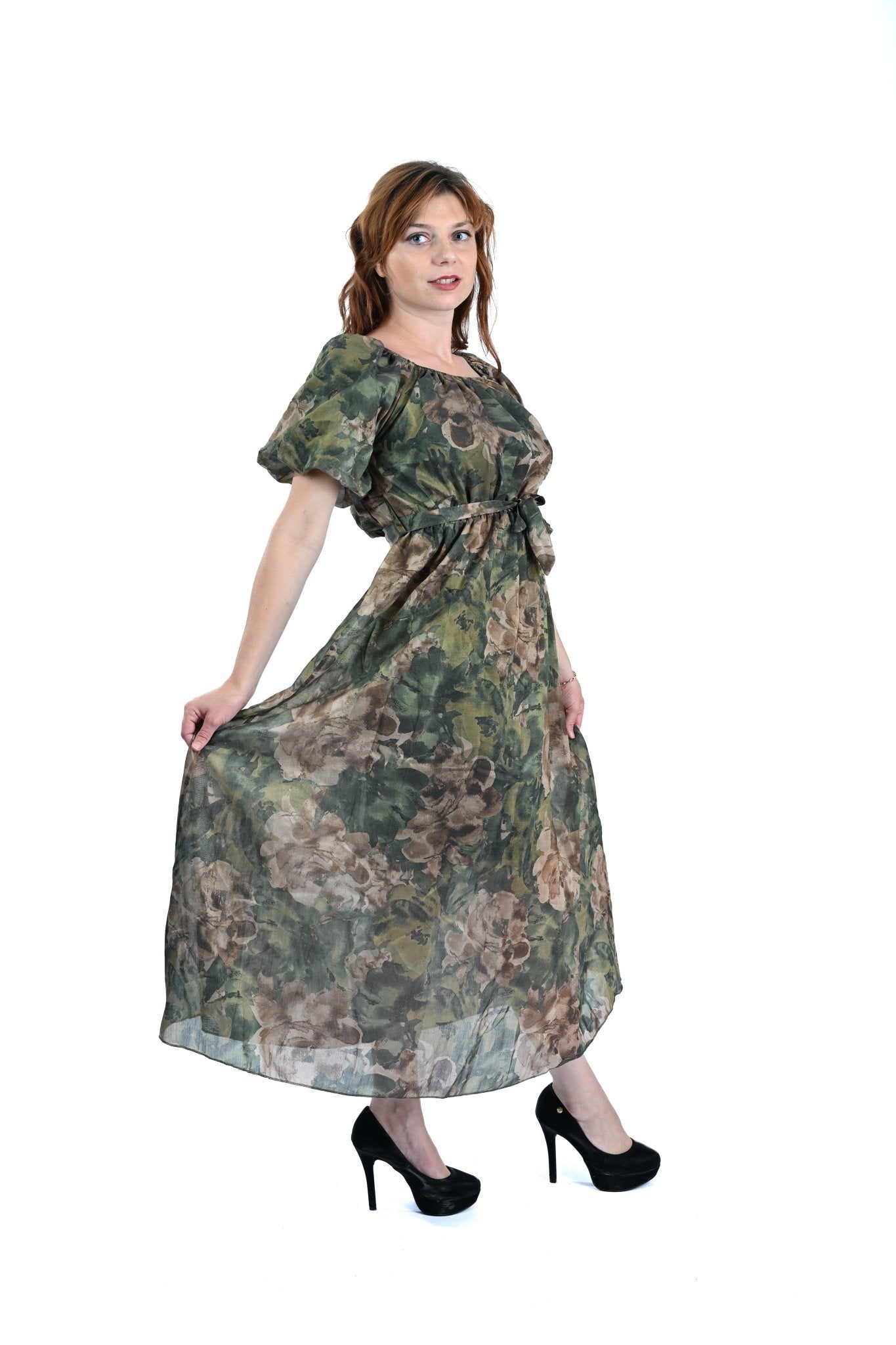 Tencel Lange Dress Mosgroen – Natuurlijke elegantie en tijdloos comfort - BlushFashionstore