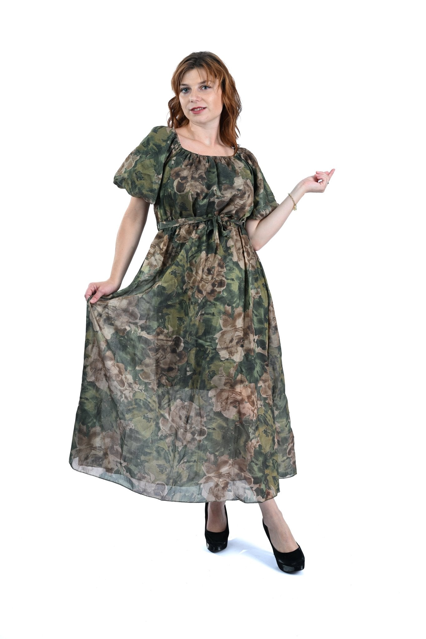 Tencel Lange Dress Mosgroen – Natuurlijke elegantie en tijdloos comfort - BlushFashionstore