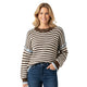 Dunne Gestreepte Trui Bruin Beige  Stijlvolle Dames Sweater