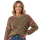 Thin Stripped Sweater Brown Taupe