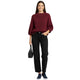 Three Quarter Maroon Sweater - Gebreide Trui Driekwart Mouwen Dames