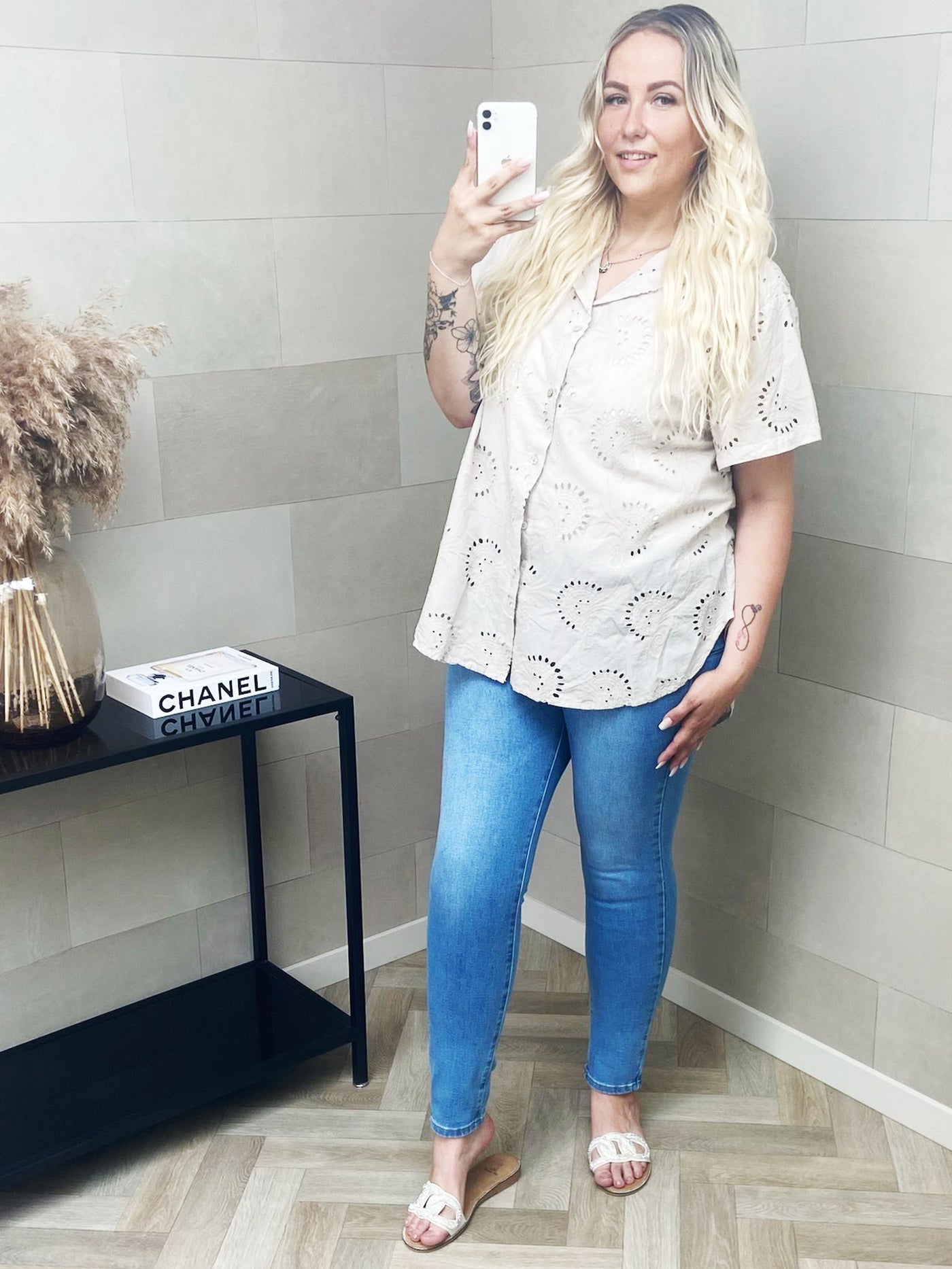Top Broderie Beige