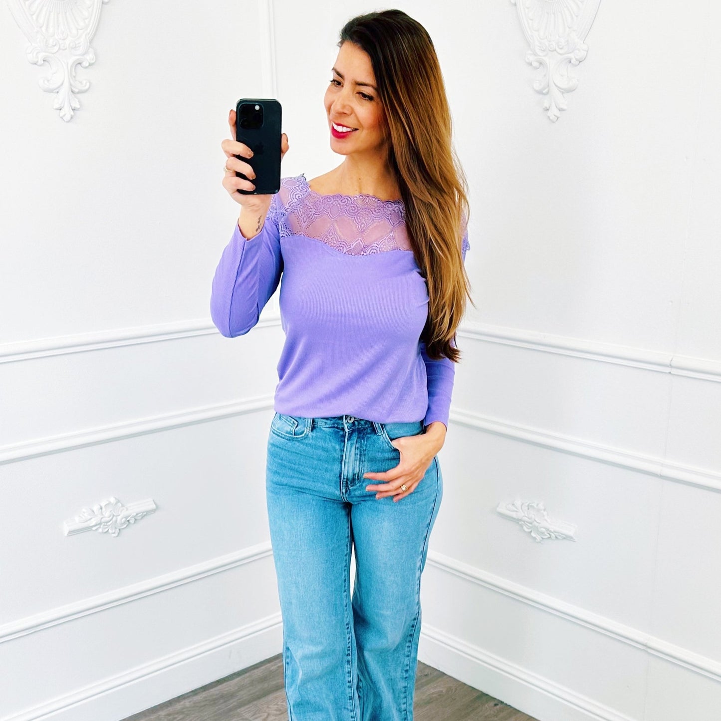 Top Kant Lila - BlushFashionstore
