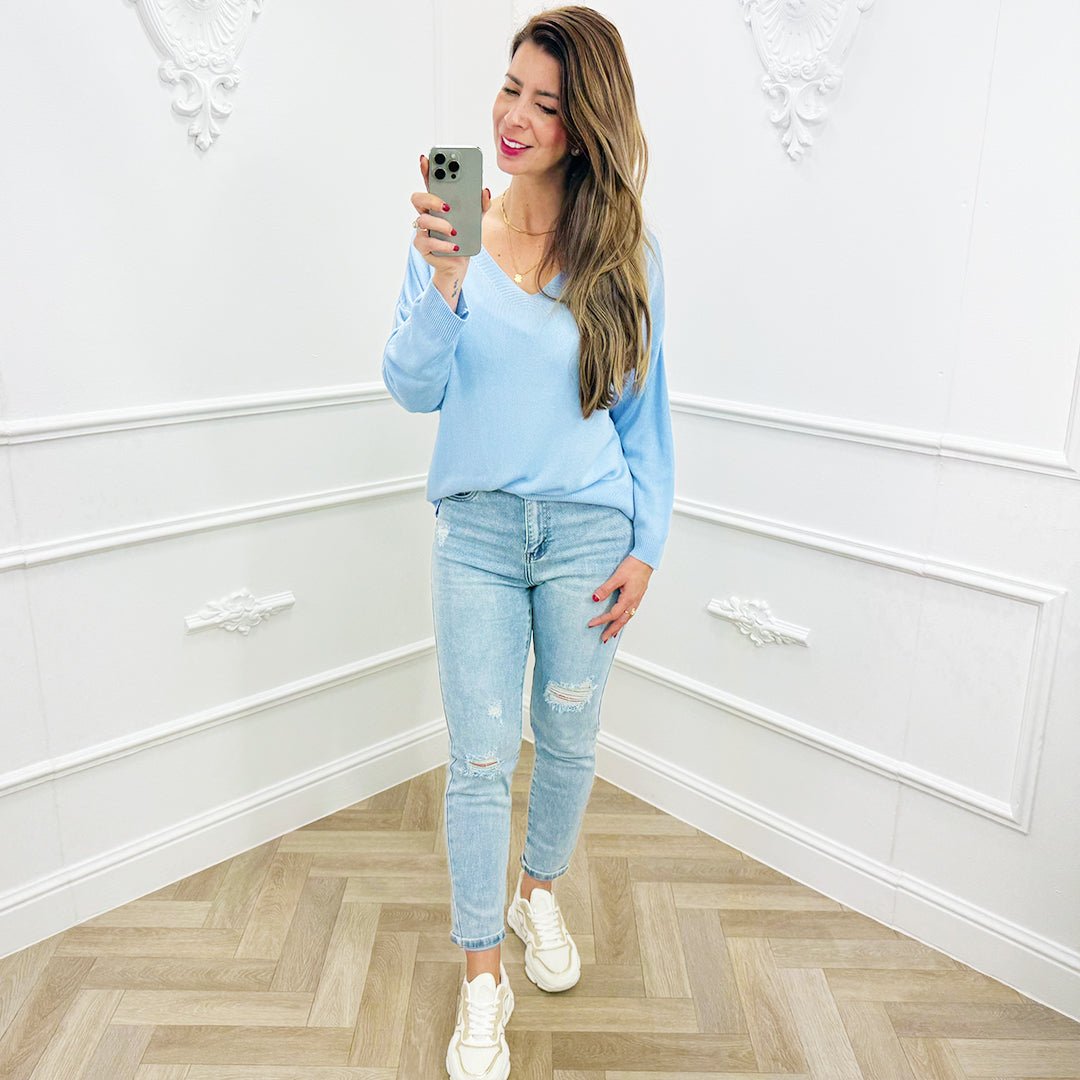 Top Roos Lichtblauw - BlushFashionstore