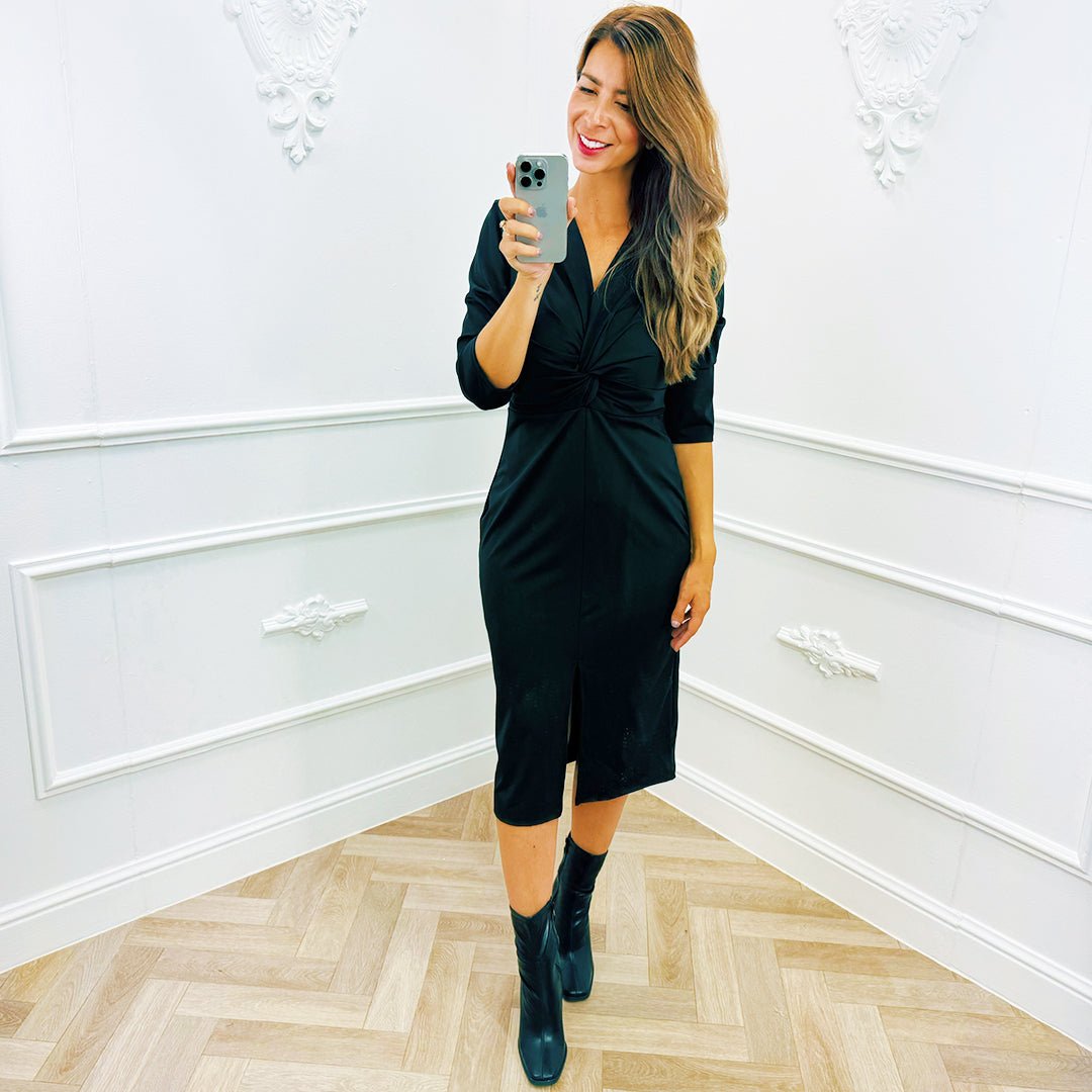 Travel Jurk Knoop Zwart - BlushFashionstore