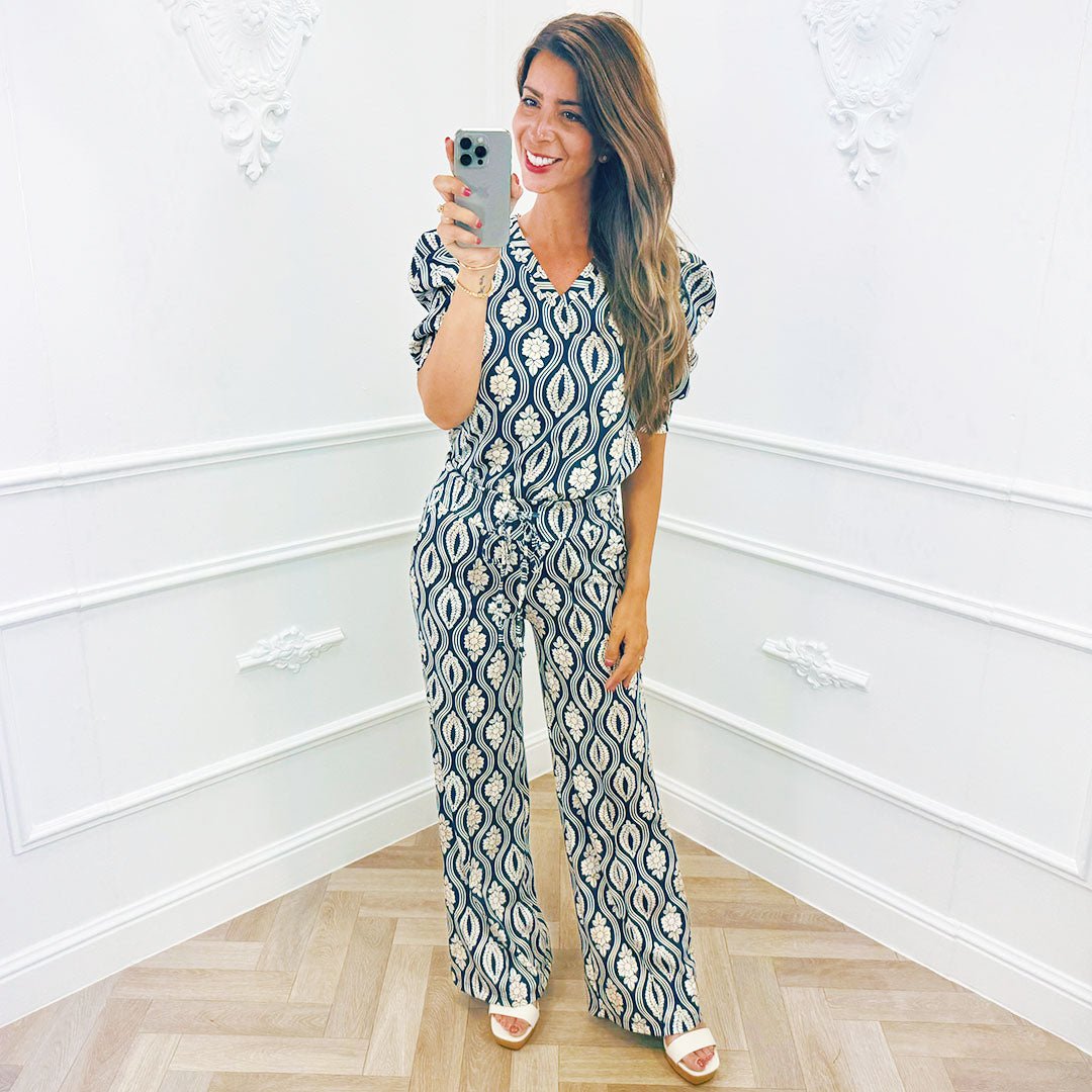Travel Set Print Marine Blauw - BlushFashionstore