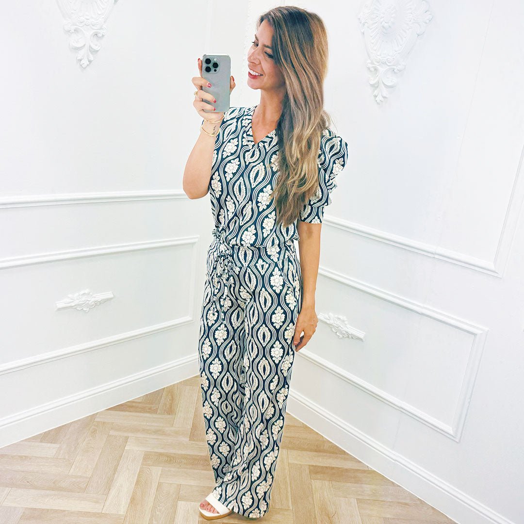 Travel Set Print Marine Blauw - BlushFashionstore