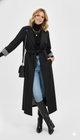 Zwarte Lange Jas met Strikceintuur – Elegante Damescoat