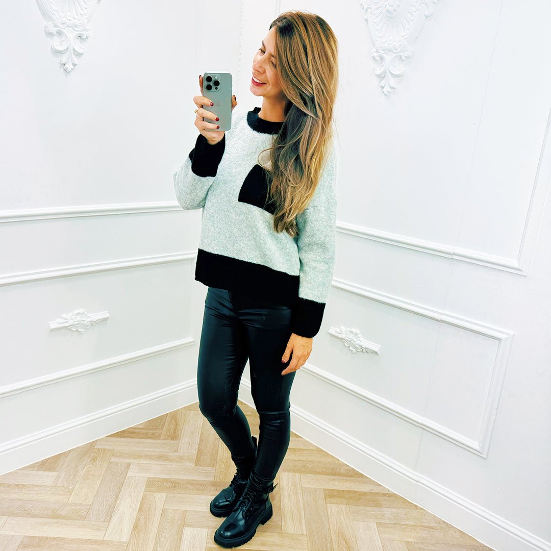 Trui Pocket Grijs - BlushFashionstore